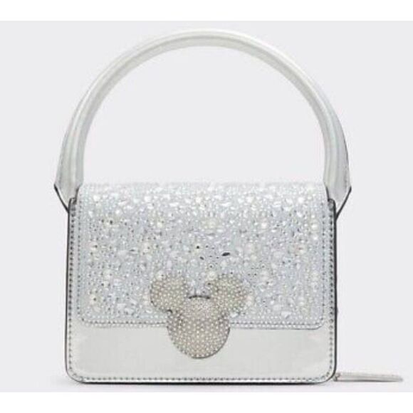 NWT~Disney x Aldo Silver Glitter Mickey Mouse Handbag~100th Anniversary  Edition - Picture 4 of 8